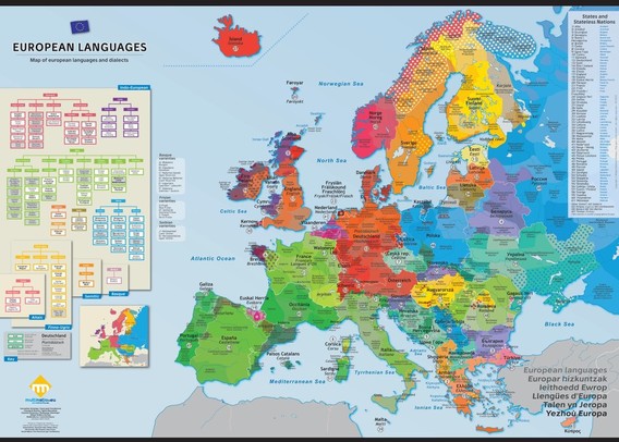 Mapa das linguas de Europa